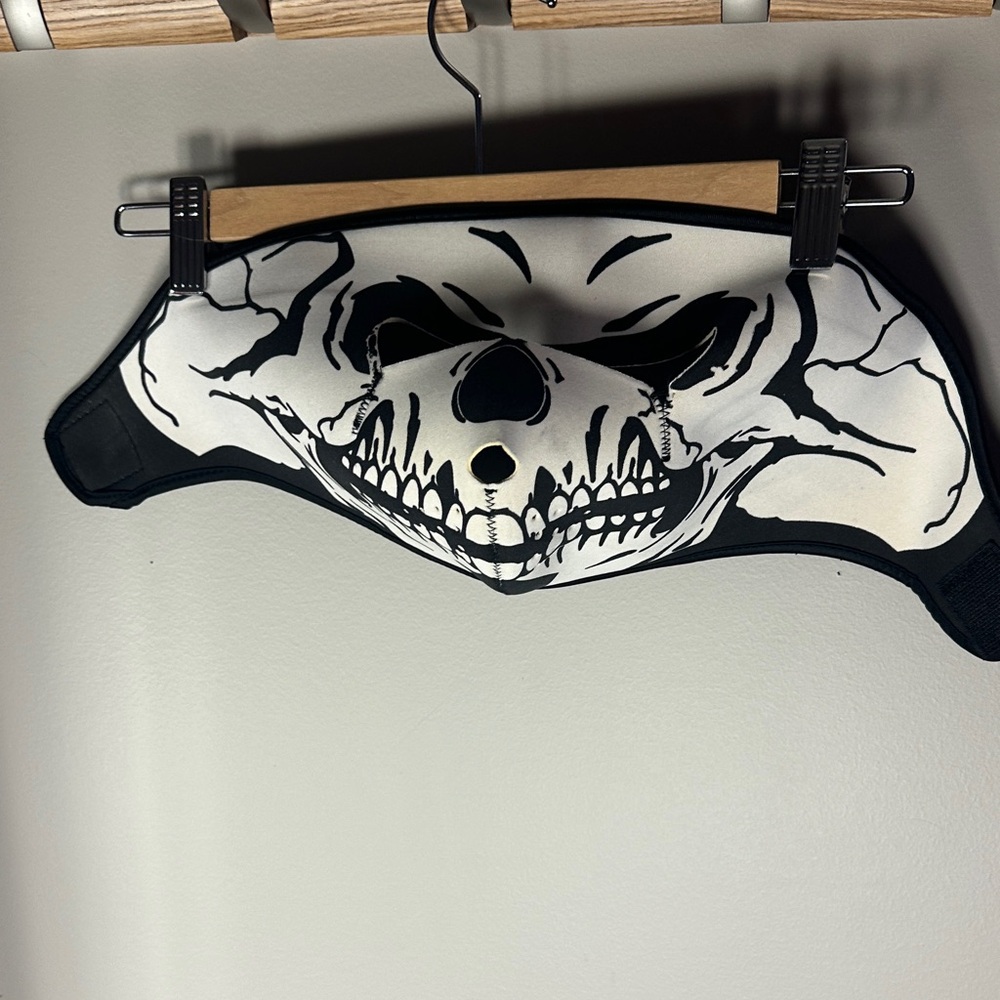 2 Skull Face Masks in Black, White & Red